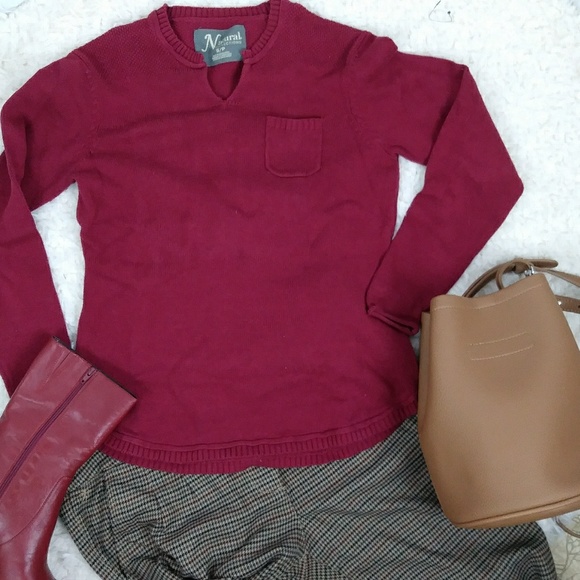 Natural Reflections Sweaters - 3/20$Cotton blend knit sweater fall pocket size‎ SP